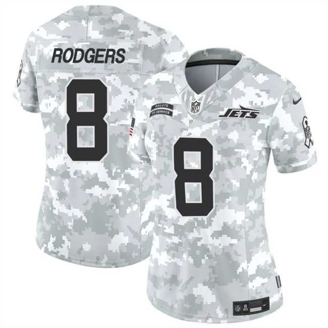 Women%27s New York Jets #8 Aaron Rodgers 2024 F.U.S.E Arctic Camo Salute To Service Limited Stitched Jersey Dzhi->new york jets->NFL Jersey